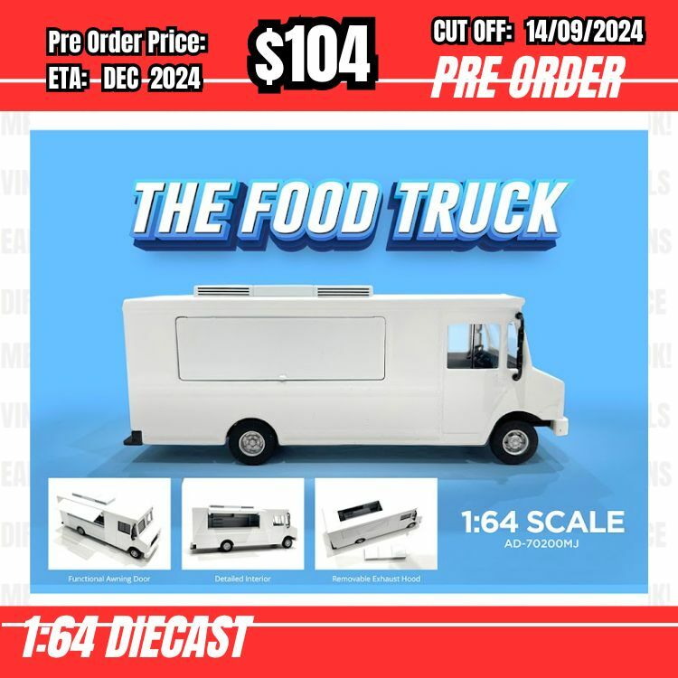 PO-$104 * American Diorama * 1:64 Food Truck - Plain white  [OD13/09]