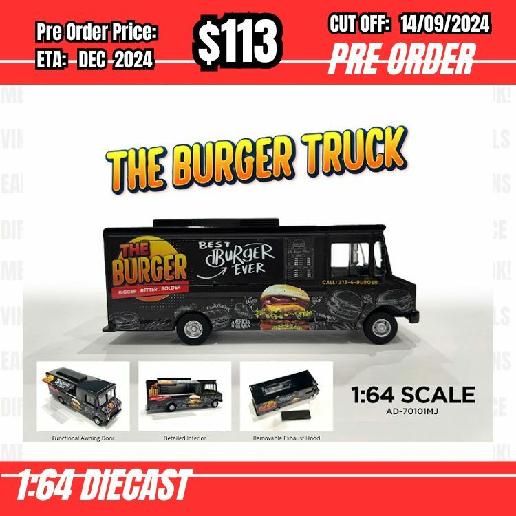 PO-$113 * American Diorama * 1:64 Food Truck - The Burger Truck [OD13/09]