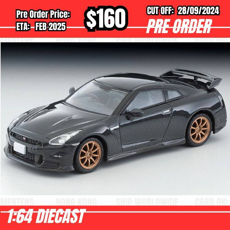 PO-$160 * Tomytec * 1:64 LV-N316d NISSAN GT-R Premium edition T-spec 2024 model Black [OD13/09]