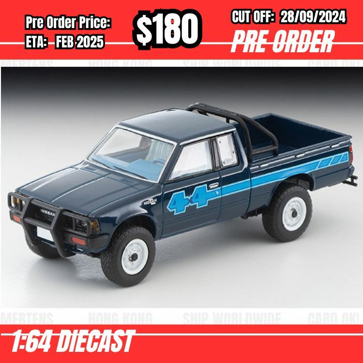 PO-$180 * Tomytec * 1:64 LV-N321b Nissan Truck 4X4 King Cab North American Spec. Blue [OD13/09]