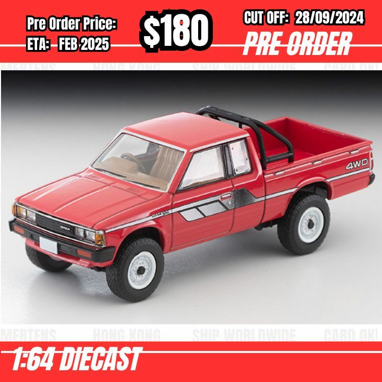PO-$180 * Tomytec * 1:64 LV-N320b Datsun Truck 4WD King Cab AD Red [OD13/09]