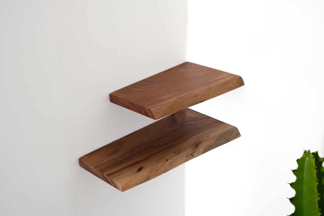 自然邊角落層板