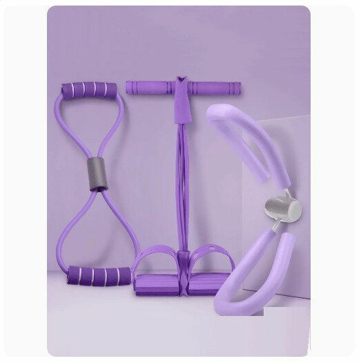 Popular [three-in-one set] pelvic floor muscle trainer, postpartum repair device [lavender purple modified leg beauty device + foot pedal tensioner + figure eight tensioner]