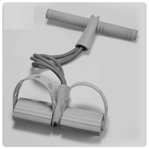 Popular pedal tension rope fitness equipment [ink eyebrow black gray [bold 4 tubes/belly slimming tool]]