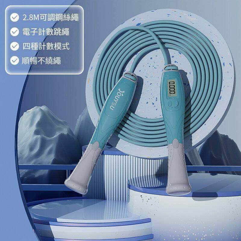 Hot recommended fitness skipping rope (blue and gray rope type)