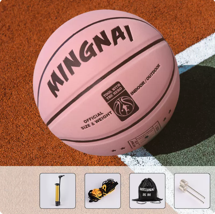 Hot Recommendation [1 piece] No. 6 basketball (material: thickened suede soft leather, air pump and needle net bag) [please contact customer service to confirm the delivery color after placing the order]