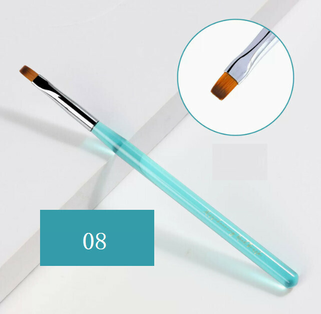 Hot Selling Nail Art Pen Transparent Ocean Blue Rod Flat Pen