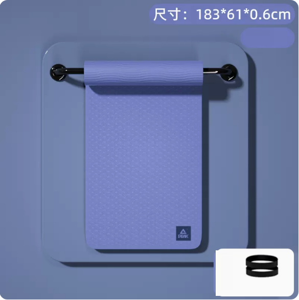 熱推加厚加寬加長瑜珈墊子（YJ52201【純色】藍色）（6mm(初學者)）