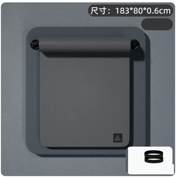 熱推加厚加寬加長瑜珈墊子（YJ52215【純色】黑色）（6mm(初學者)）