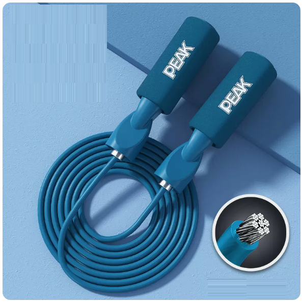 Hot recommended fitness sports skipping rope (upgraded rotating shaft skipping rope [PVC steel wire rope type] blue)