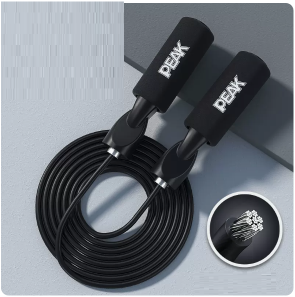 Hot recommended fitness sports skipping rope (upgraded rotating shaft skipping rope [PVC steel wire rope type] black)