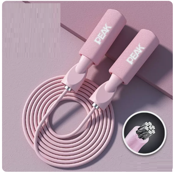 Hot recommended fitness sports skipping rope (upgraded rotating shaft skipping rope [PVC steel wire rope type] pink)