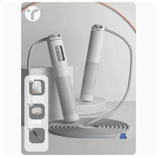 Hot recommended skipping rope [sweating long rope version-weight loss and body shaping--starry sky gray]