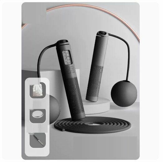 Hot recommended skipping rope [indoor and outdoor dual use [weight loss and fitness] gravity ball + long rope - Magic Night Black]