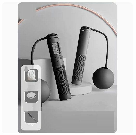 Hot recommended skipping rope [gravity ball version - silent weight loss and fitness - magic night black - cordless]