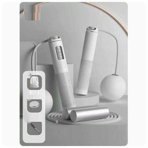 Hot recommended skipping rope [indoor and outdoor dual use [double weight-bearing to burn fat] large gravity ball + weight-bearing block + long rope - starry sky gray]