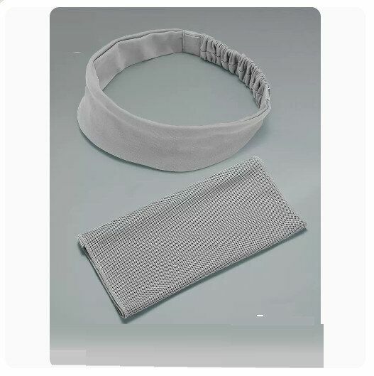 Hotly recommended cold-feeling sports quick-drying towel yoga special towel [Yuki gray towel + Xiwu gray headband [absorbs sweat and dries quickly]