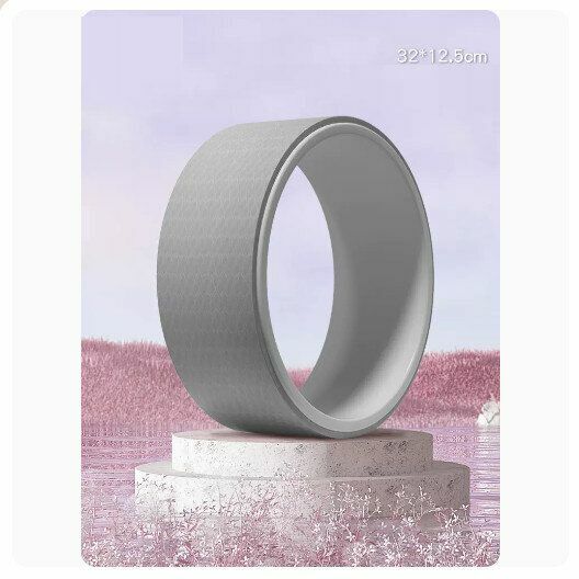 熱推瑜珈輪後彎神器滾筒環普拉提圈【進階款【太空灰/淡清灰】（尺寸：直徑32*寬12.5CM）