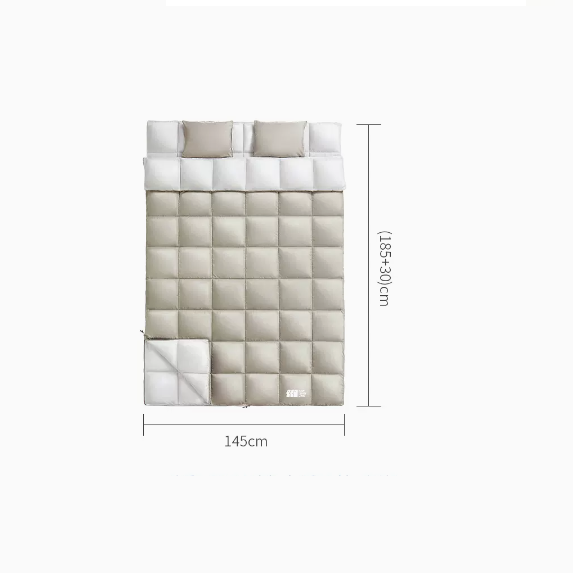 Popular adult four-season sleeping bag (double sleeping bag 2.2KG [khaki gray] detachable + large space)