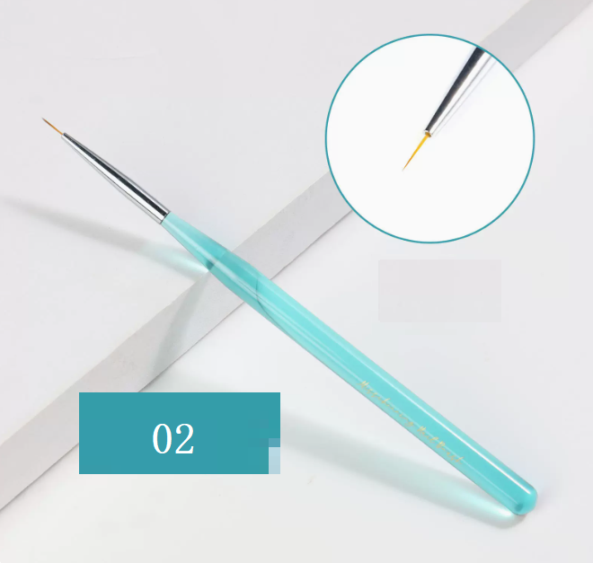 Hot Selling Nail Art Pen Transparent Ocean Blue Rod Short Drawstring Pen