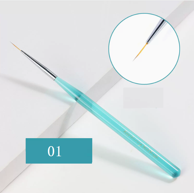 Hot Selling Nail Art Pen Transparent Ocean Blue Rod Long Drawstring Pen