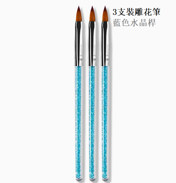Hot Selling Manicure Tools Blue Crystal Engraving Pen 3 Pack