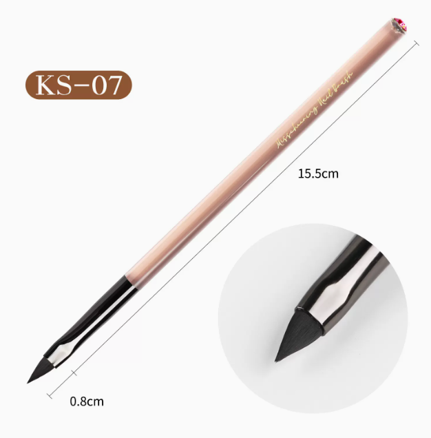 Hot selling manicure brush coffee color manicure pen large carving SK07