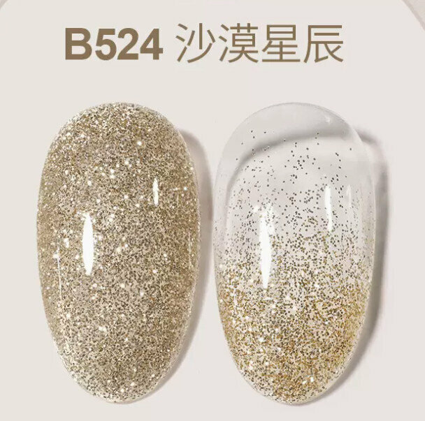 熱賣光療美甲閃粉甲油膠 玫瑰金瓶B524