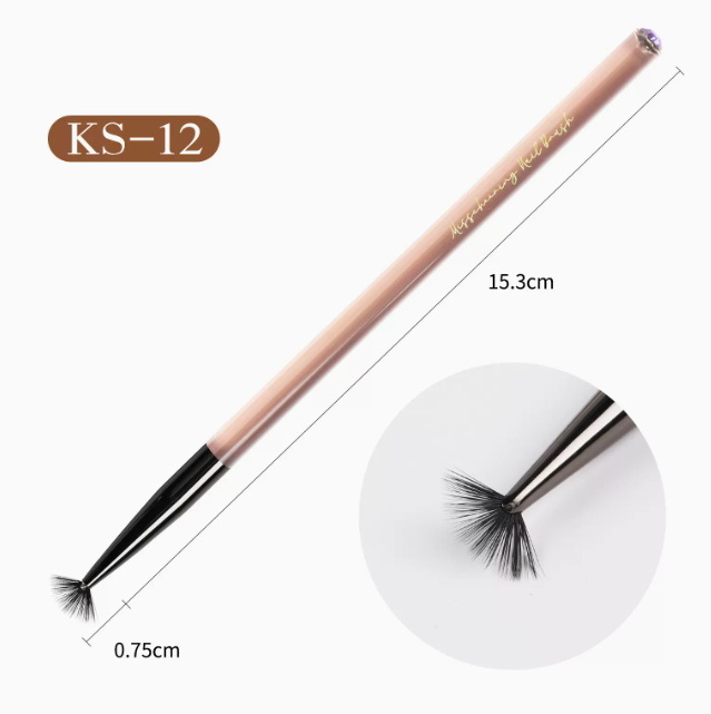 Hot Selling Nail Art Brush Coffee Color Nail Art Pen Small Fan Shape SK12