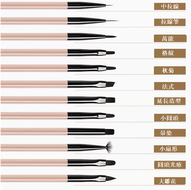 Hot selling nail art brushes coffee color nail art pen set (12 pieces)