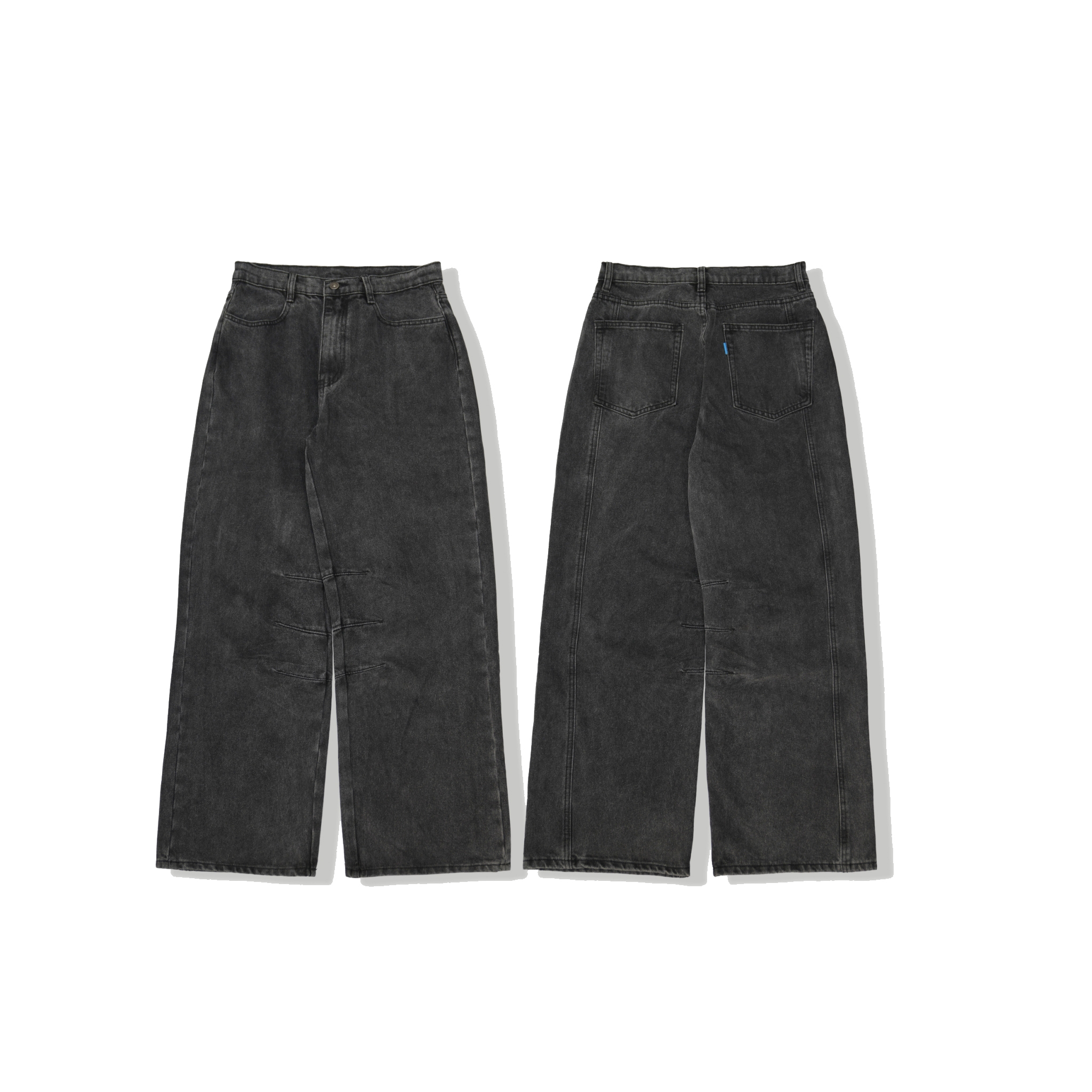 【車庫服飾】QUEST 錐形堆疊水洗牛仔褲 / Baggy Barrel Jeans