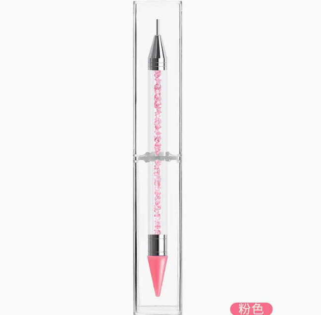 Hot selling manicure double-ended diamond crayon pink