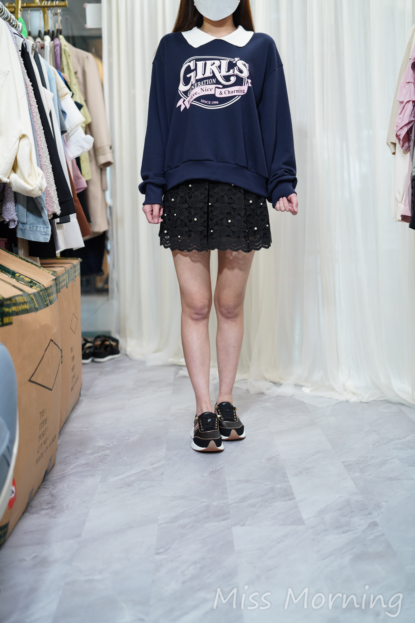 薄身珠底校園風款衛衣(14130)