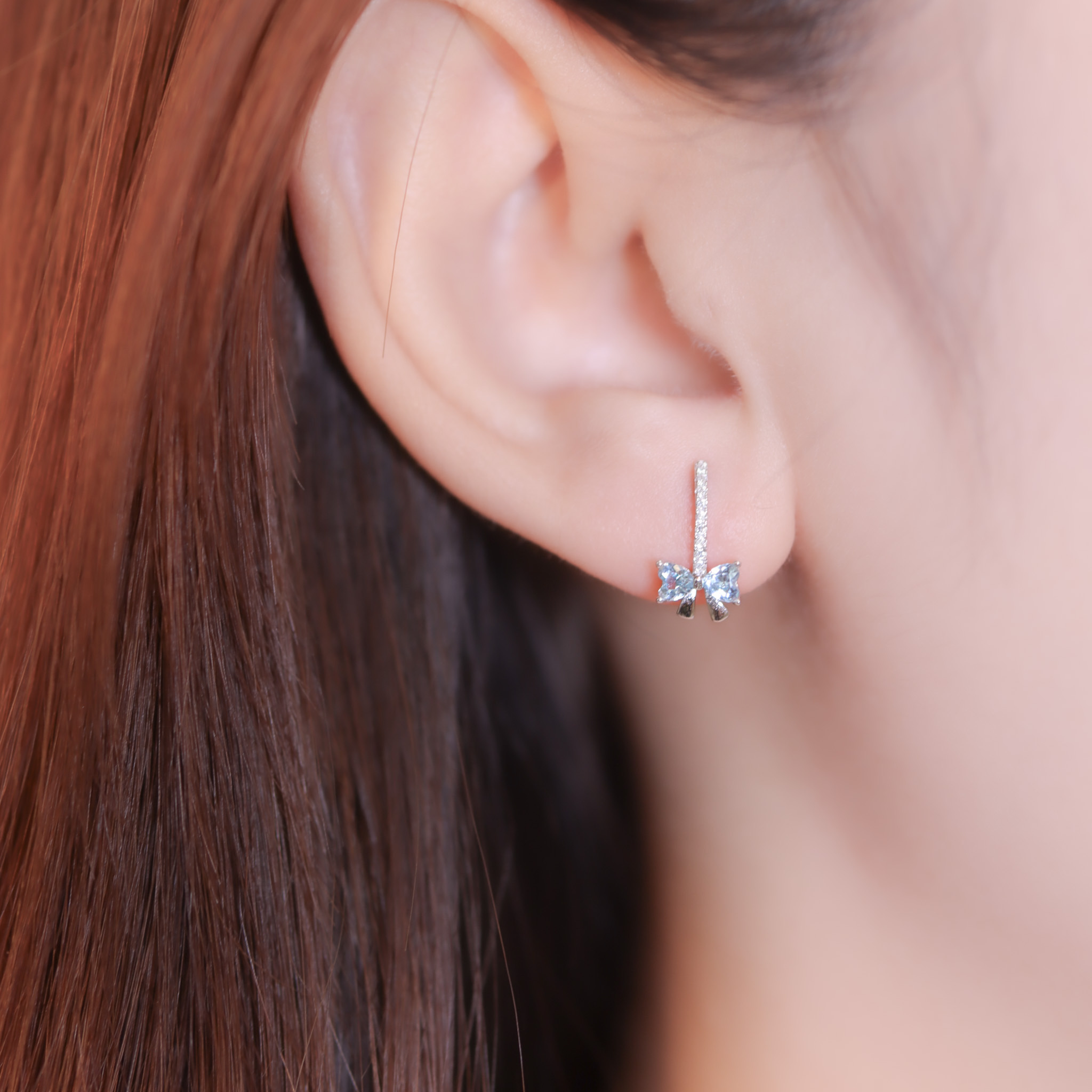 | 925純銀・白金 | 蝴蝶結降臨耳環 | EA0823 |