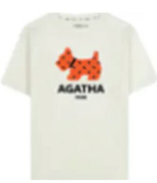 [S] AGATHA PUPPY PRINT 24 NEW SHORT SLEEVE T-SHIRT,WHITE, AGT845-109 (SAG12)
