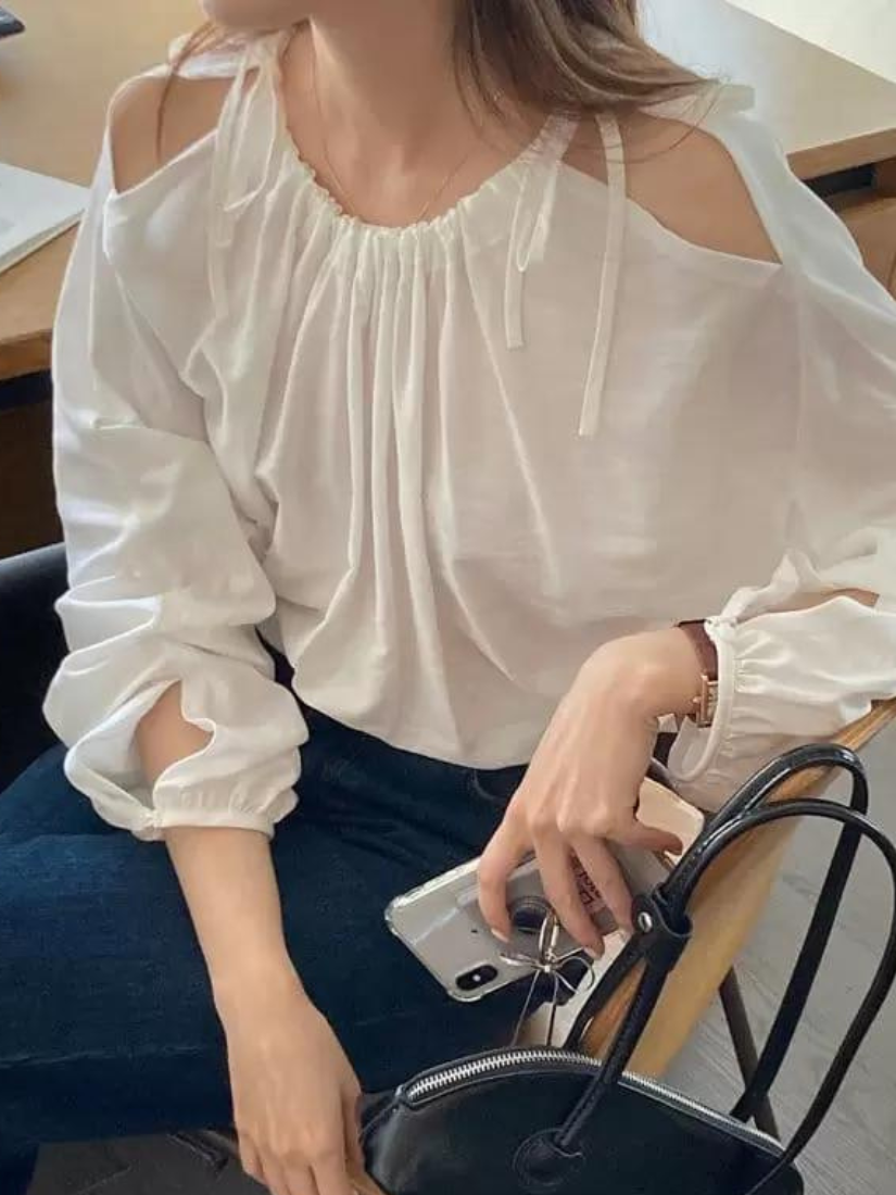 [現貨] Dora 小露肩綁帶上衣 [ 2色 / Free ]