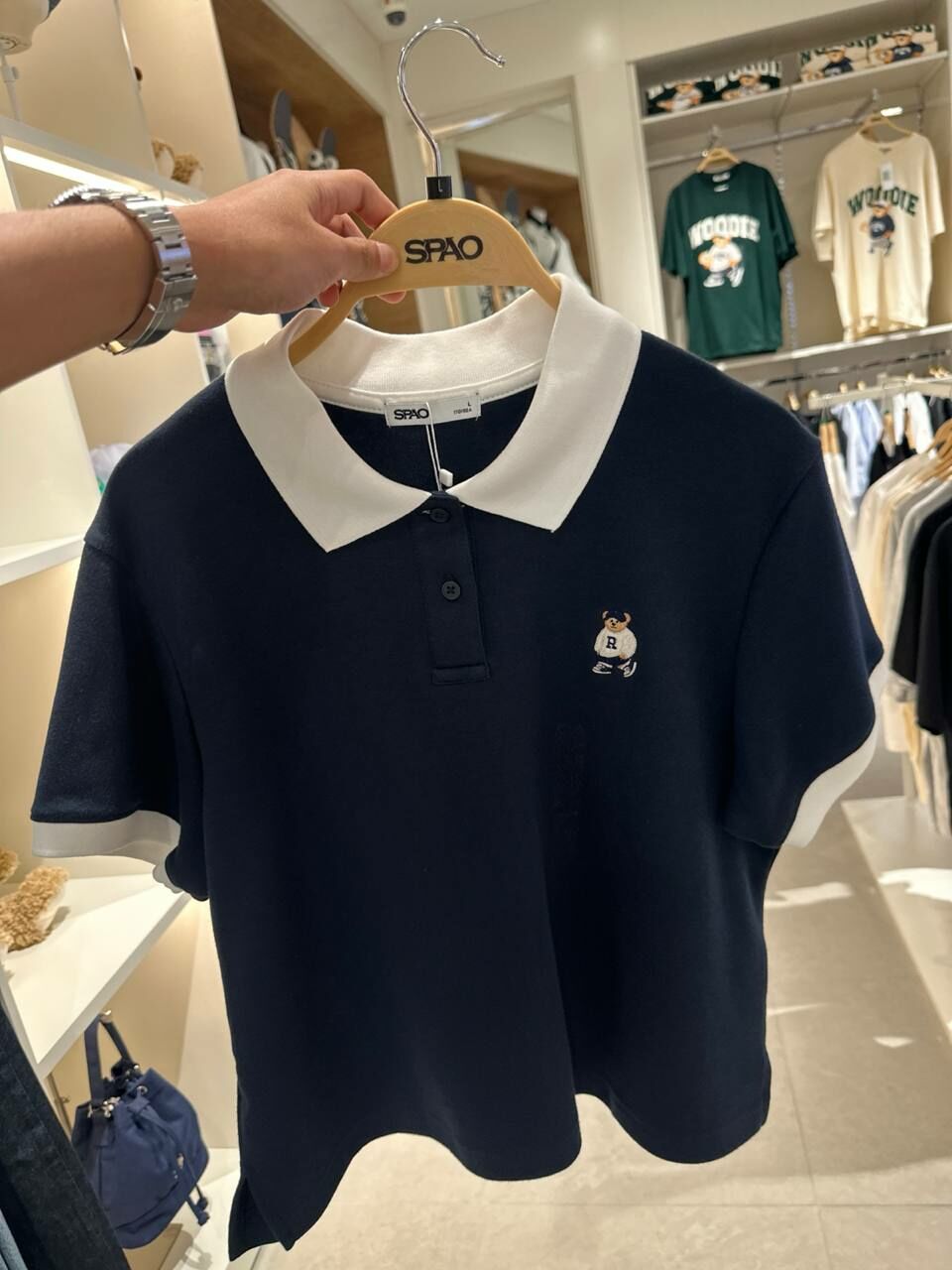 [S] SPAOWOODY SOFT COTTON CROP CARAT,NAVY, SPHWE37G5159095 (SSP57)