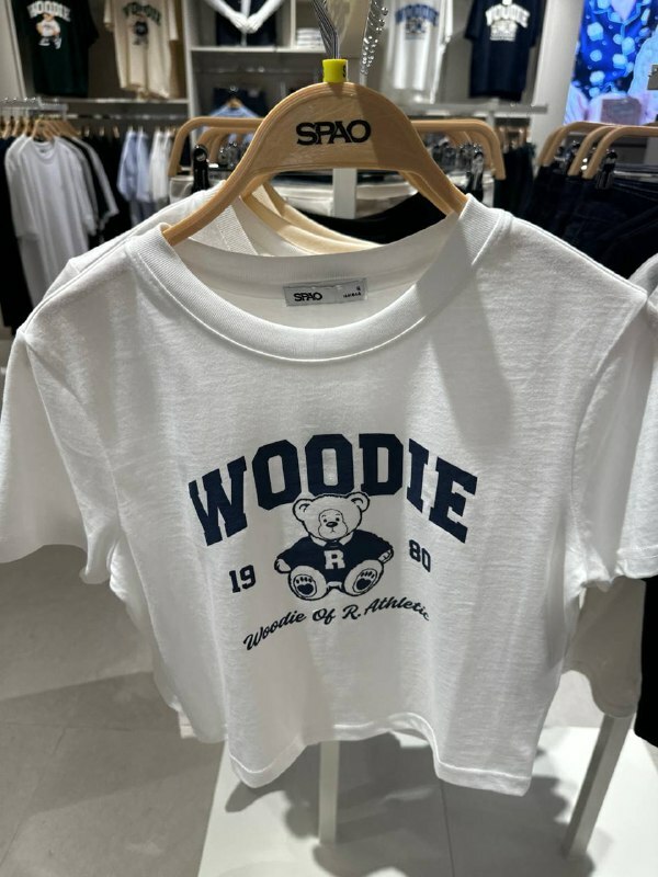 [S] SPAOWOODY CROP SHORT SLEEVE T-SHIRT,WHITE, SPRPE49G7110085 (SSP58)