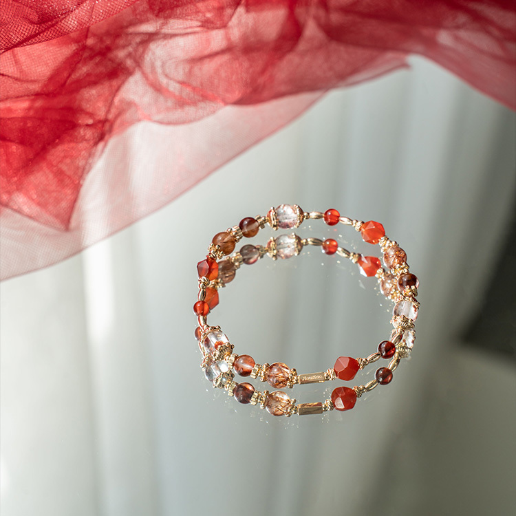 防護機制：紅瑪瑙｜獅子髮｜黑草莓紅石榴共生｜紅石榴｜紅銅髮