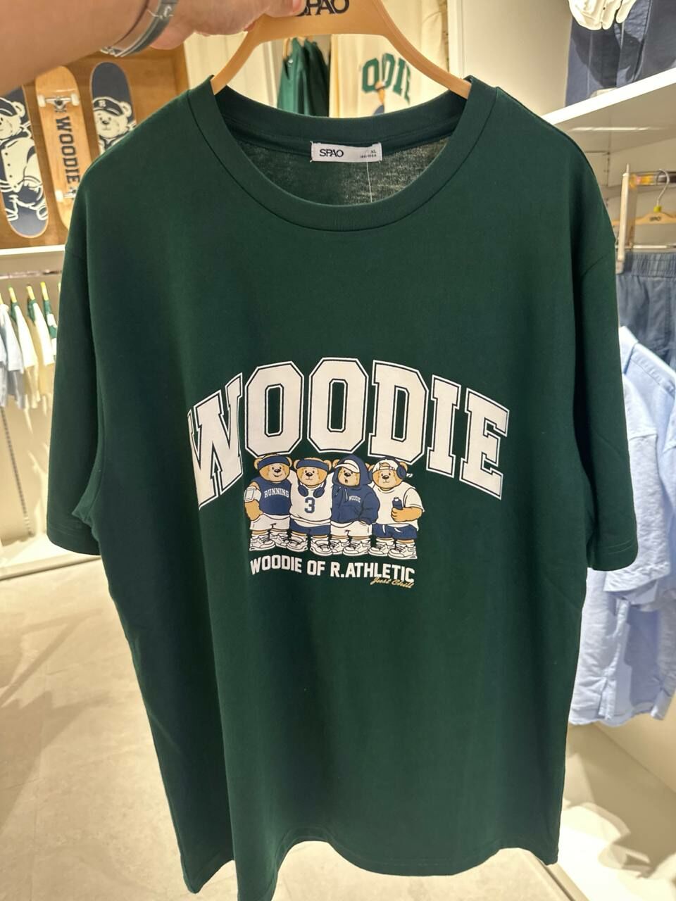 [S] SPAOWOODY FRIENDS SHORT SLEEVE T-SHIRT,HUNTER, SPRPE37C5362105 (SSP59)