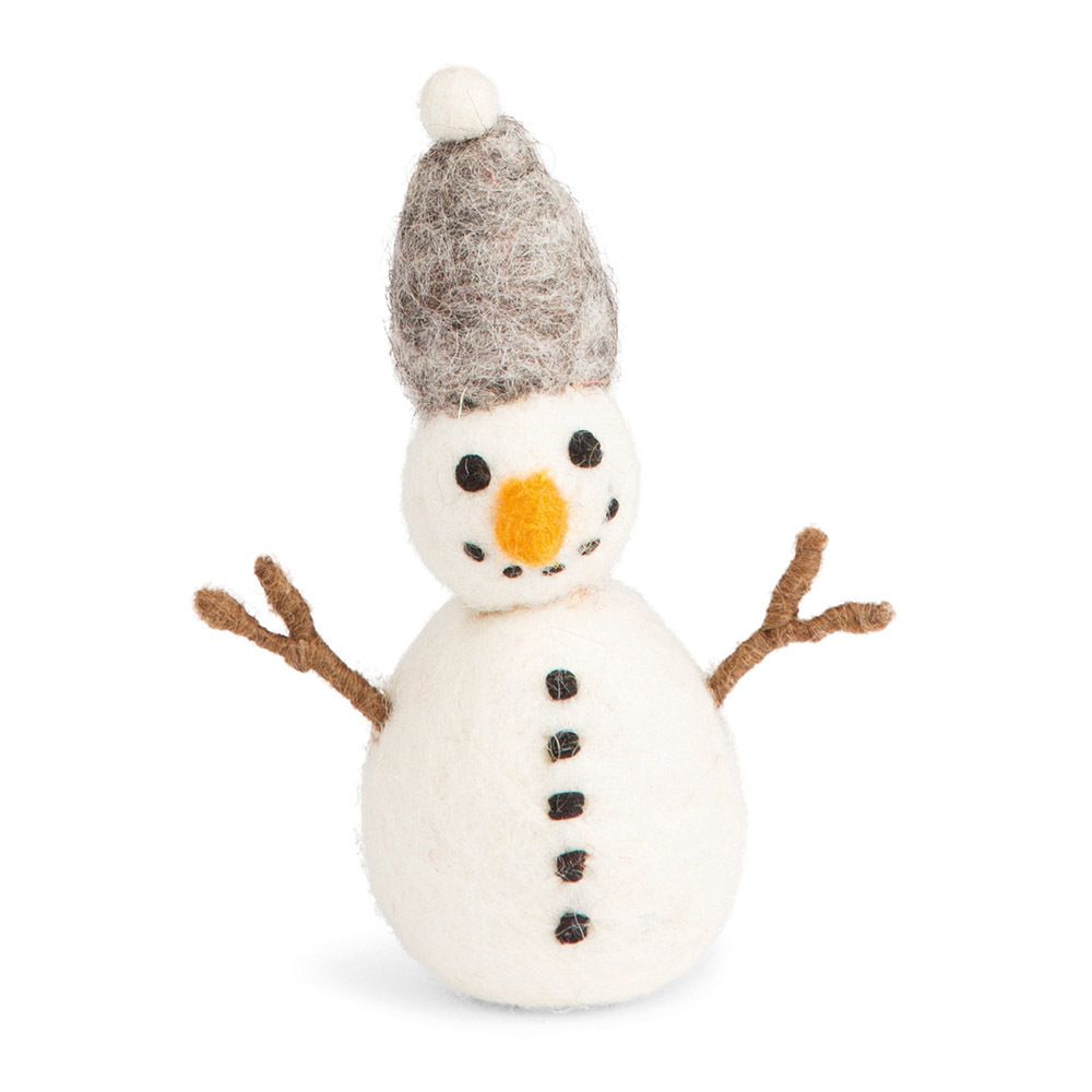 丹麥Gry&Sif 聖誕掛飾-Snowman w/Grey Hat(8485676)
