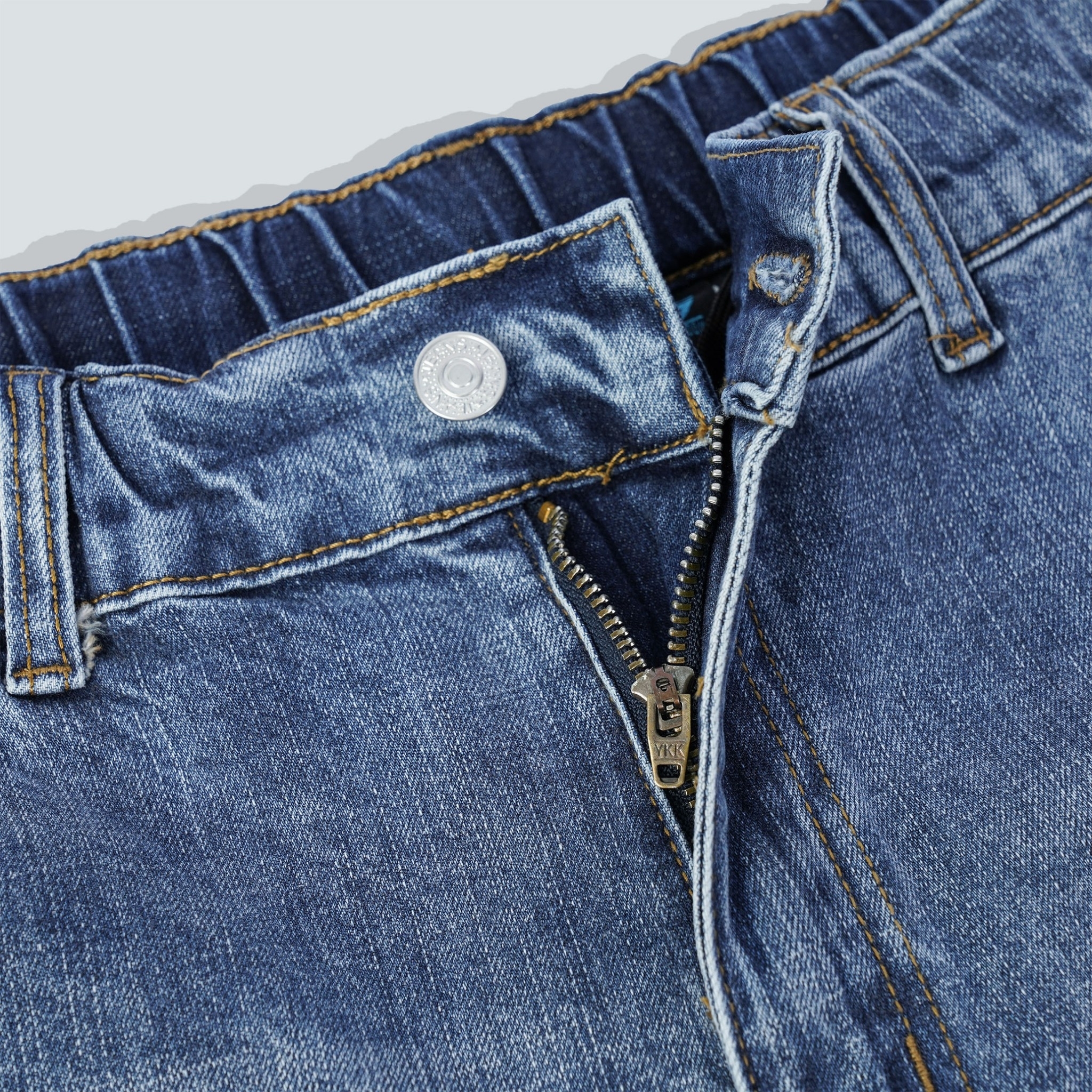 SBG 上寬下窄彈力破壞補丁牛仔褲 039