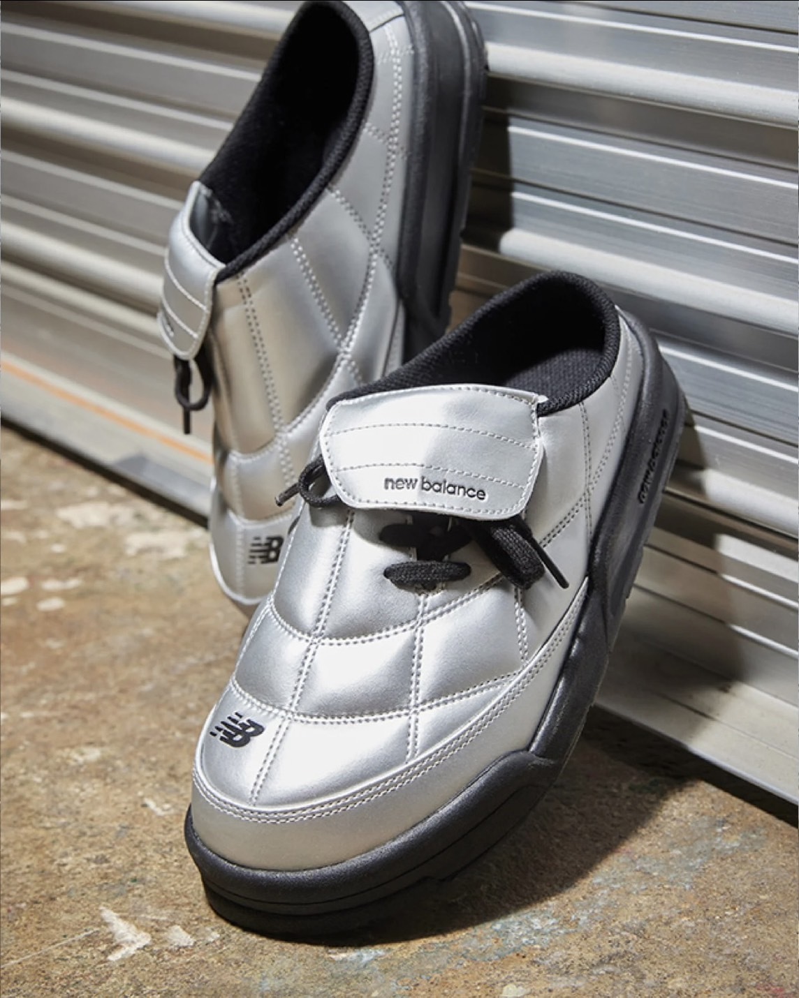 <韓國限定✨> New Balance TERRACE MULE 格紋麵包鞋 銀色