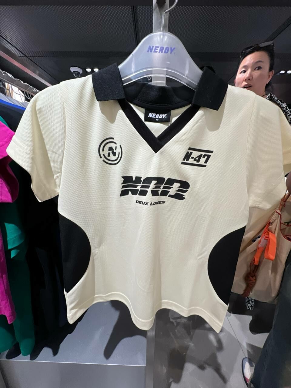 [S] NERDY W'S SPORTY JERSEY CROPPED S/S T-SHIRT,LIGHT YELLOW,, PNEU24ST133703 (SN468)