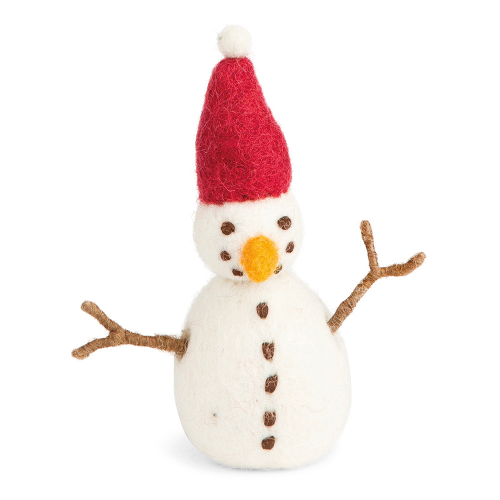 丹麥Gry&Sif 聖誕掛飾-Snowman w/Red Hat(8485683)