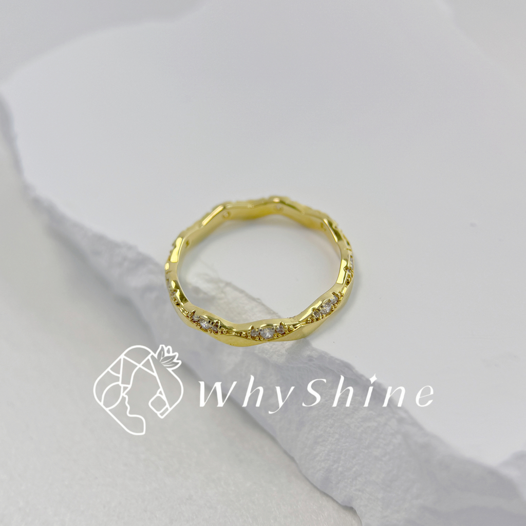 波浪單邊鑽戒指