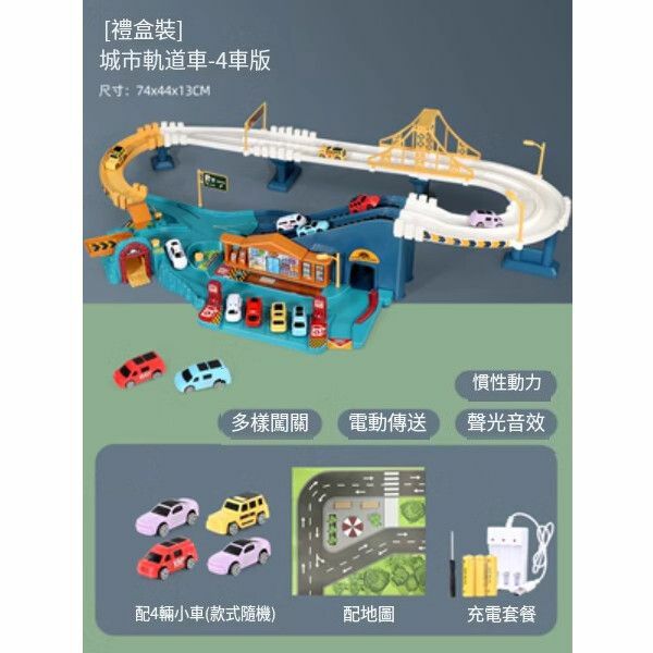 New electric rail car toy [[Charging version - urban high-speed rail car] + 4 cars + scene map]