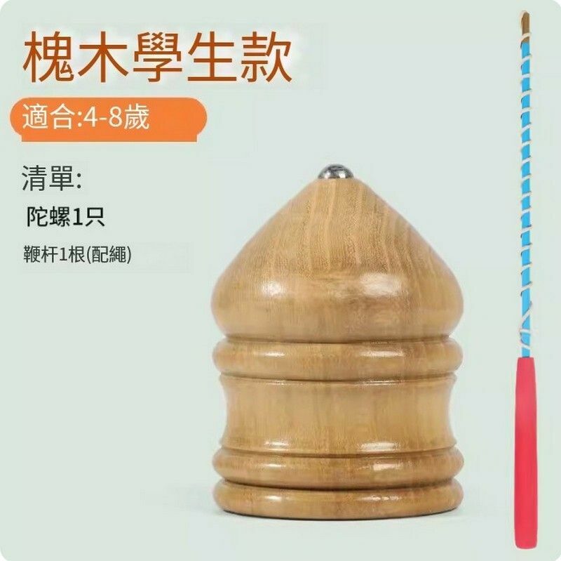 新款實木陀螺-【7cm槐木】易上手/沖壓鋼珠-更持久/玻璃鋼桿