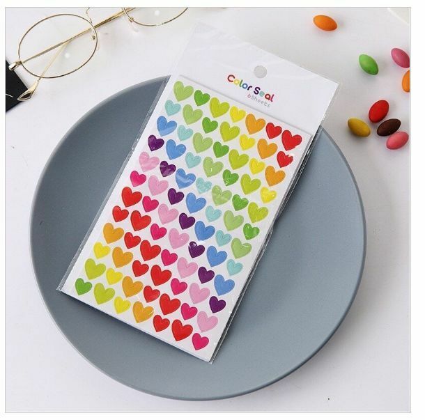 熱賣DIY相冊手帳創意貼紙裝飾（愛心 一包6張）