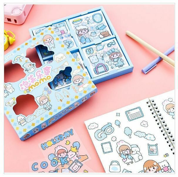 熱賣100張不重覆透明PET防水貼紙套裝（泡芙樂章）